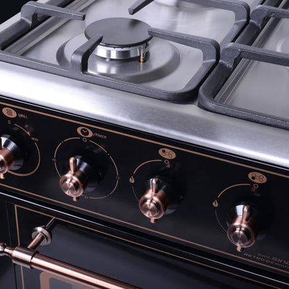 SINDELEN | Cocina Gas 5 Quemadores Horno de 83.6Lt CH-8850RD Retro Design