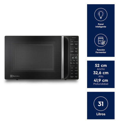 ELECTROLUX | Microondas Electrolux 31 Litros Digital Descongelamiento Asistido ME31N Negro