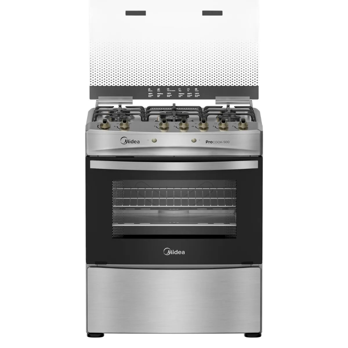 MIDEA | Cocina 5 Quemadores Horno de 97Lt Con Grill Gas Licuado Mcg-5Qpi30Ns