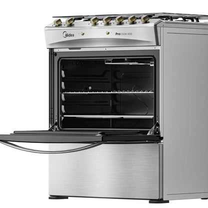 MIDEA | Cocina 5 Quemadores Horno de 97Lt Con Grill Gas Licuado Mcg-5Qpi30Ns