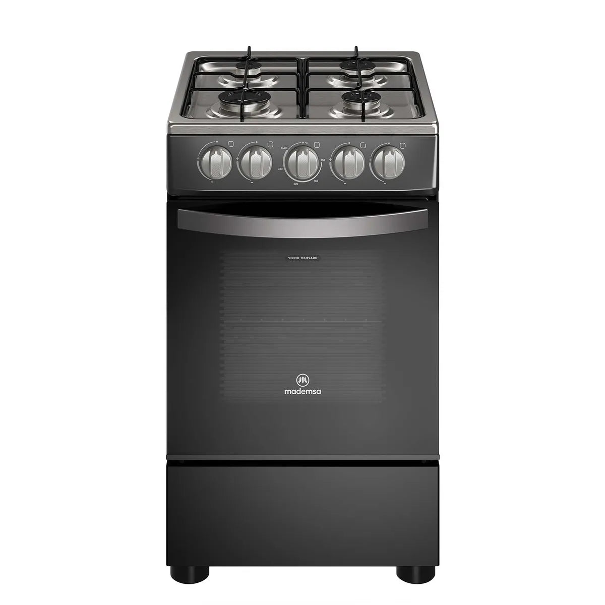 MADEMSA | Cocina a Gas 4 Platos LimpiaFácil y Parrillas Alambrón FM4IP