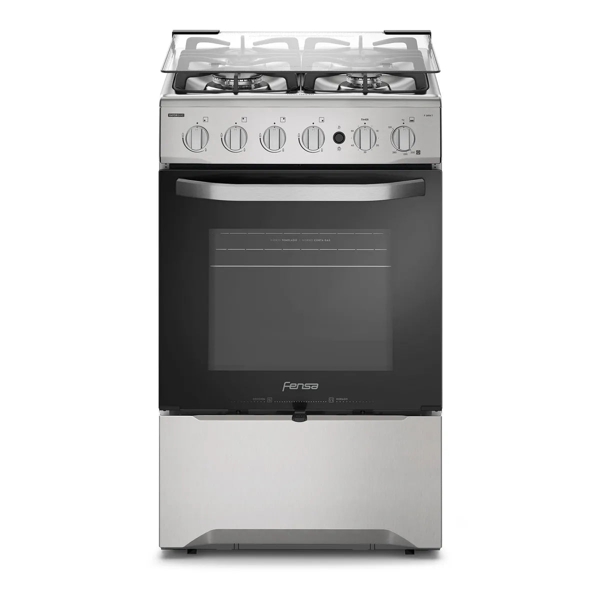 FENSA | Cocina a Gas 4 Platos Fensa VaporBake y Timer F 2606 T