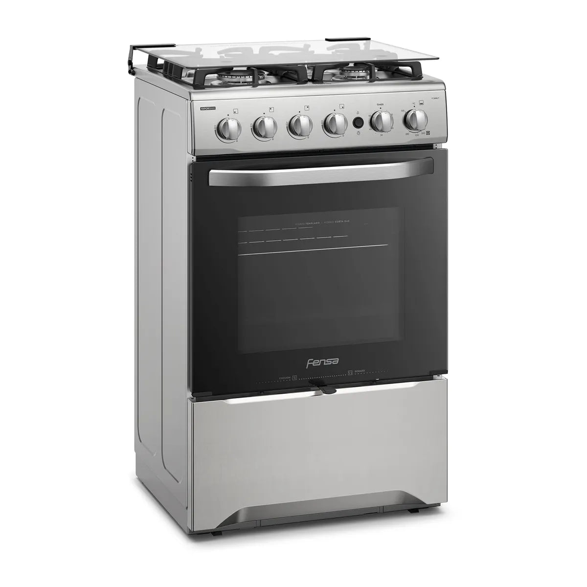 FENSA | Cocina a Gas 4 Platos Fensa VaporBake y Timer F 2606 T