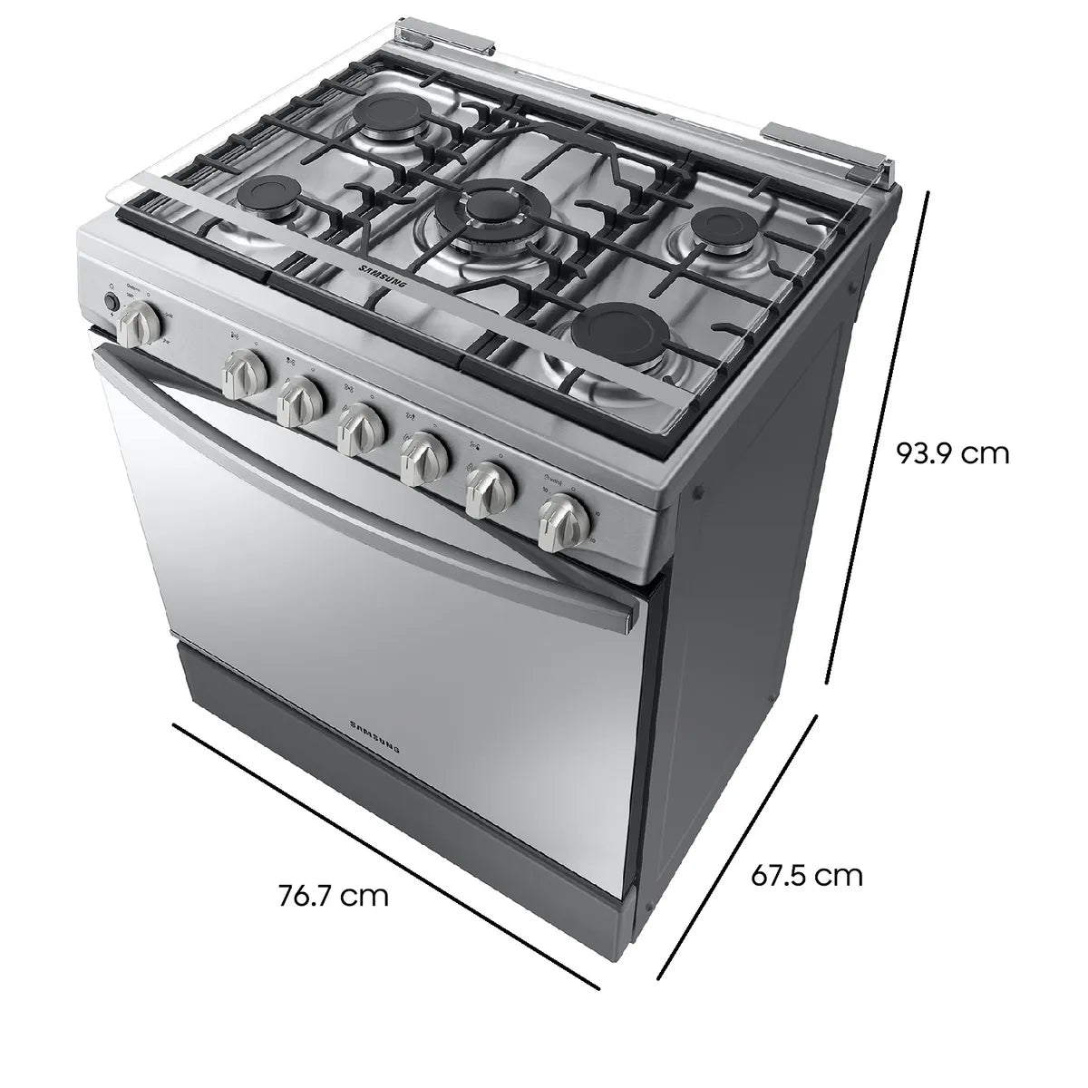 SAMSUNG | Cocina 5 Quemadores Nx52A7422Cs Zs 115L Acero Inox