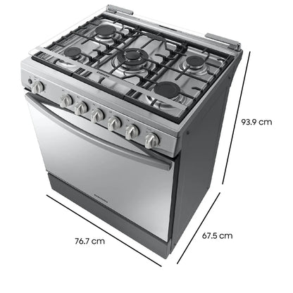 SAMSUNG | Cocina 5 Quemadores Nx52A7422Cs Zs 115L Acero Inox