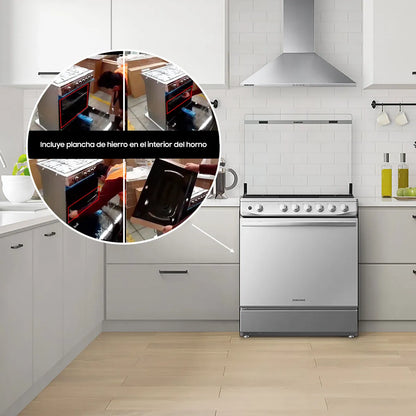 SAMSUNG | Cocina 5 Quemadores Nx52A7422Cs Zs 115L Acero Inox