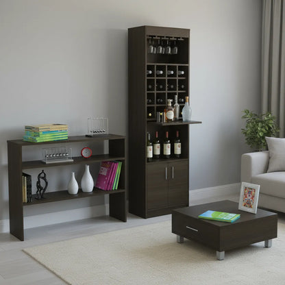 TUHOME | Combo Mueble De Bar + Arrimo + Mesa De Centro Madera Wengué