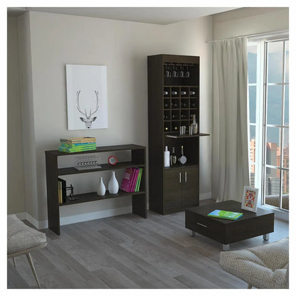 TUHOME | Combo Mueble De Bar + Arrimo + Mesa De Centro Madera Wengué