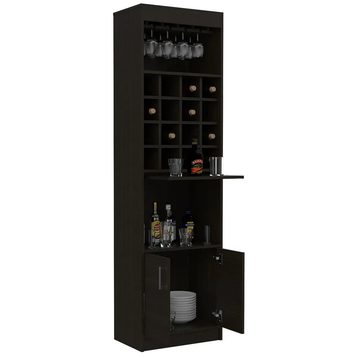 TUHOME | Combo Mueble De Bar + Arrimo + Mesa De Centro Madera Wengué