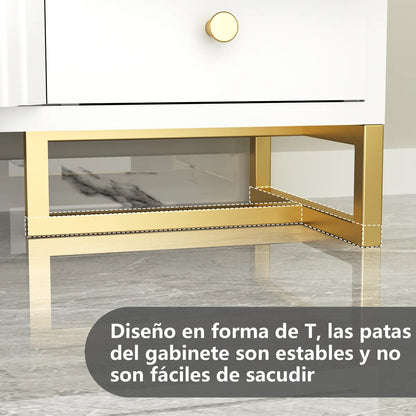 AIZO | Mueble Para TV 140x30x40cm Con 2 Puertas y 4 Cajones Melamina
