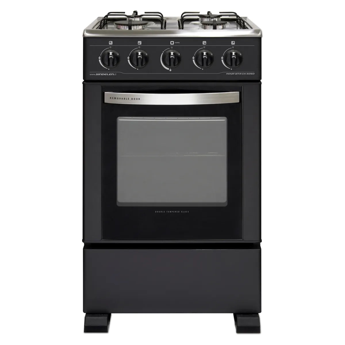 SINDELEN | Cocina a Gas Acero Inoxidable Horno de 54Lt Ch-5050Ng 4 Quemadores