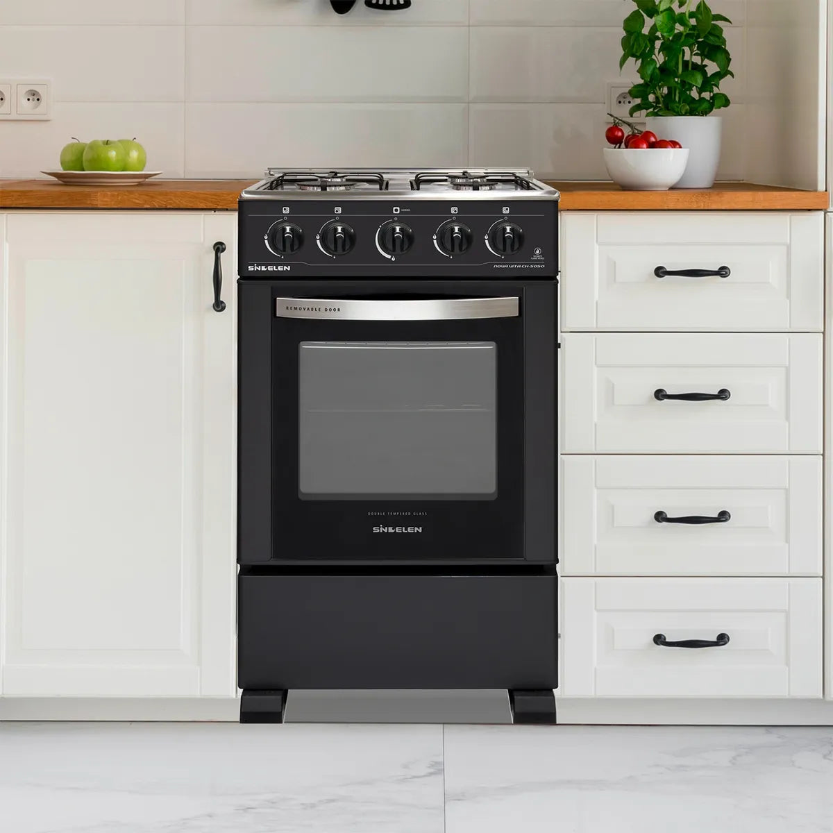 SINDELEN | Cocina a Gas Acero Inoxidable Horno de 54Lt Ch-5050Ng 4 Quemadores